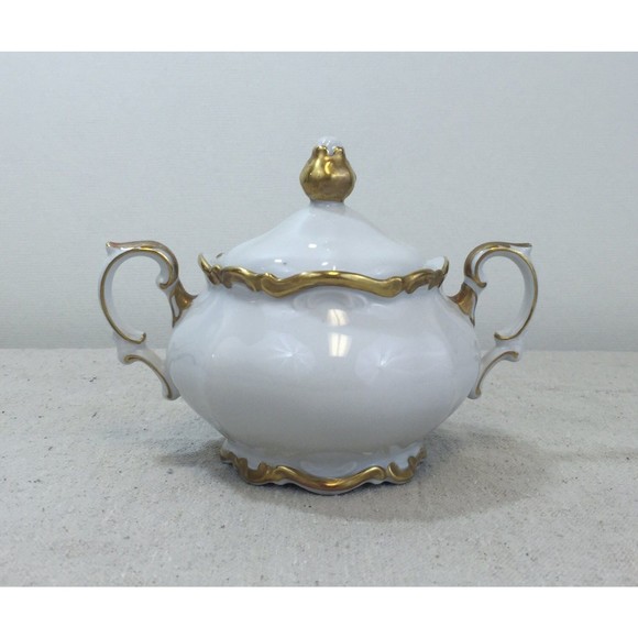 Antique Sugar Bowl in Golden Lark by Mitterteich